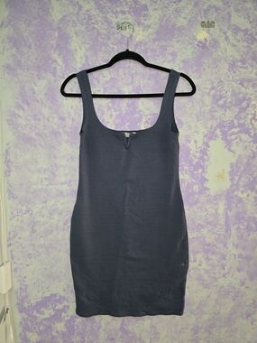 Classic Navy Scoop Neck Mini Dress - Sleeveless Stretch
